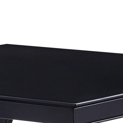 Magenta 22" Black Metal and Glass Square End Table