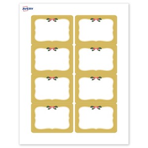 Avery Name Tags, 2-1/3" x 3-3/8", Gold-Metallic Berries, 80ct - 1 of 4