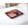 50" X 70" Brown And Pink Floral Cotton Quilted Kantha Throw Blanket with Embroidery - 2 of 4