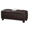 Breighton Home Designs4Comfort 9th Avenue Storage Ottoman Bench in Espresso Faux Leather - 3 of 4