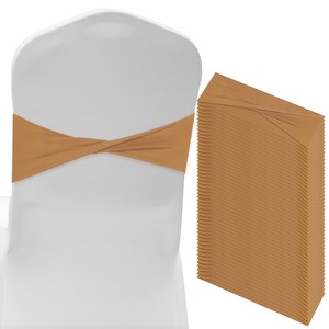 Unique Bargains Polyester Strong Stretchability Wedding Party Chair Sashes 100 Pcs - 1 of 4