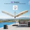 PURPLE LEAF Right-left Tilt Cantilever Umbrella with Base Patio Outdoor Swivel Umbrella with 360-degree Rotation - 4 of 4