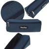 Unique Bargains Solid Color Double Layer Stationery Bags with Zipper for Office Men Women - 3 of 4