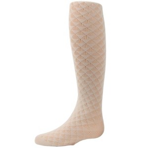 Memoi Girls' Art Deco Sheer Net Nylon Tights Black L - 1 of 2