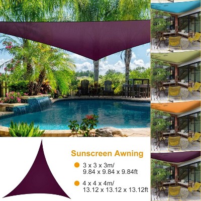 9.84ft Purple Shade Sail Patio Cover Shade Canopy Camping Sail Awning Sail Sunscreen Shelter Triangle Cover