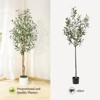 Artificial Double Rod Olive Trees, Natural Wood Trunk and Lifelike Fruits, Artificial Potted Tree - 4 of 4