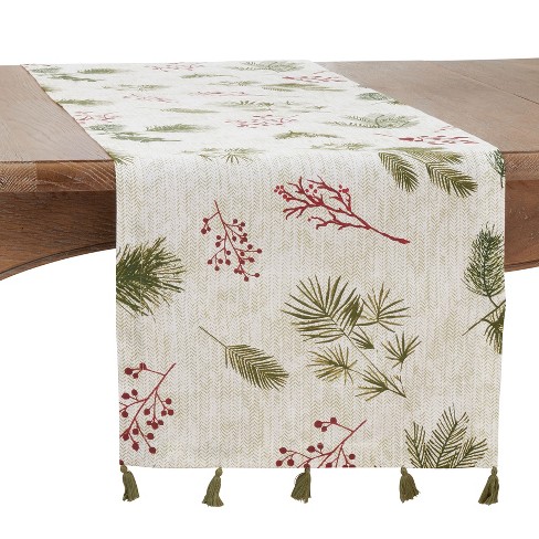 Saro Lifestyle Pine Needle And Red Berry Design Holiday Table