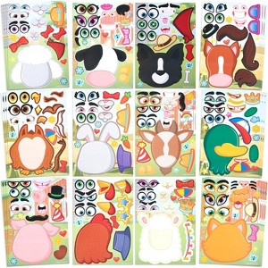 36 Pcs Make a face Stickers for Kids, Make Your Own Summer Sticker Sheets, Party Favors Kids Crafts, Goodie Bags Stuffers for Kids, Classroom Rewards - 1 of 4