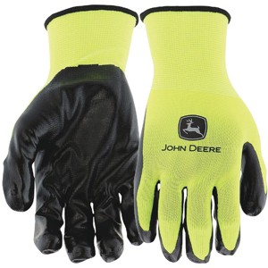 John Deere  Men's Large Nitrile Coated Polyester Hi-Vis Green Work Glove (5-Pack) - 1 of 2
