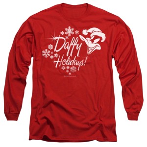 Men's Looney Tunes Daffy Holidays Long Sleeve T-Shirt - 1 of 4