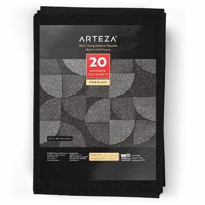 Arteza Adhesive Felt Fabric Sheets, Black, 8.3x11.8 - Set Of 20