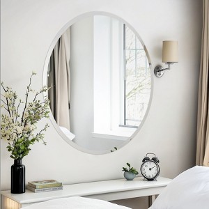Artloge Round/Irregular Frameless Bathroom Mirror Silver Wall Mirror Modern with Contemporary Mirror for Room Entryway Hallway - 1 of 4