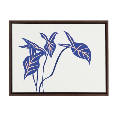 Kate and Laurel Sylvie Arrowhead Plant Framed Canvas by Alicia Schultz, 18x24, Walnut Brown
