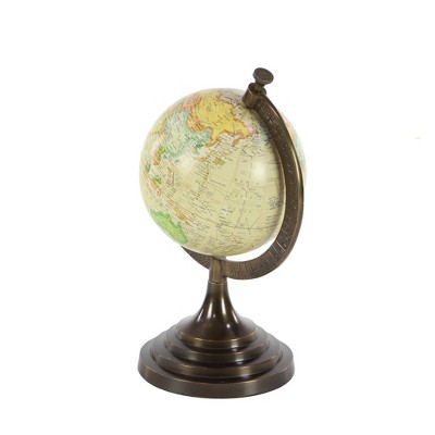 Vintage Explorer 15" Aluminum Globe with Colorful Map
