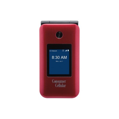 Consumer Cellular Postpaid Link II Flip Phone (8GB) - Burgundy