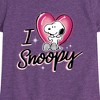 Girls' - Peanuts - I Heart Snoopy Fitted Short Sleeve Graphic T-Shirt - 2 of 4