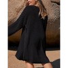 Women's Plus Size Beach Cover Ups - Crochet Knit Open Front Lightweight Cardigan, Long Cover Ups for Plus Size Women - 2 of 2