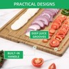 30 Inch Extra Large Bamboo Cutting Board with Juice Groove and Handle Oversized Stove Top Cover and Serving Platter - 2 of 4