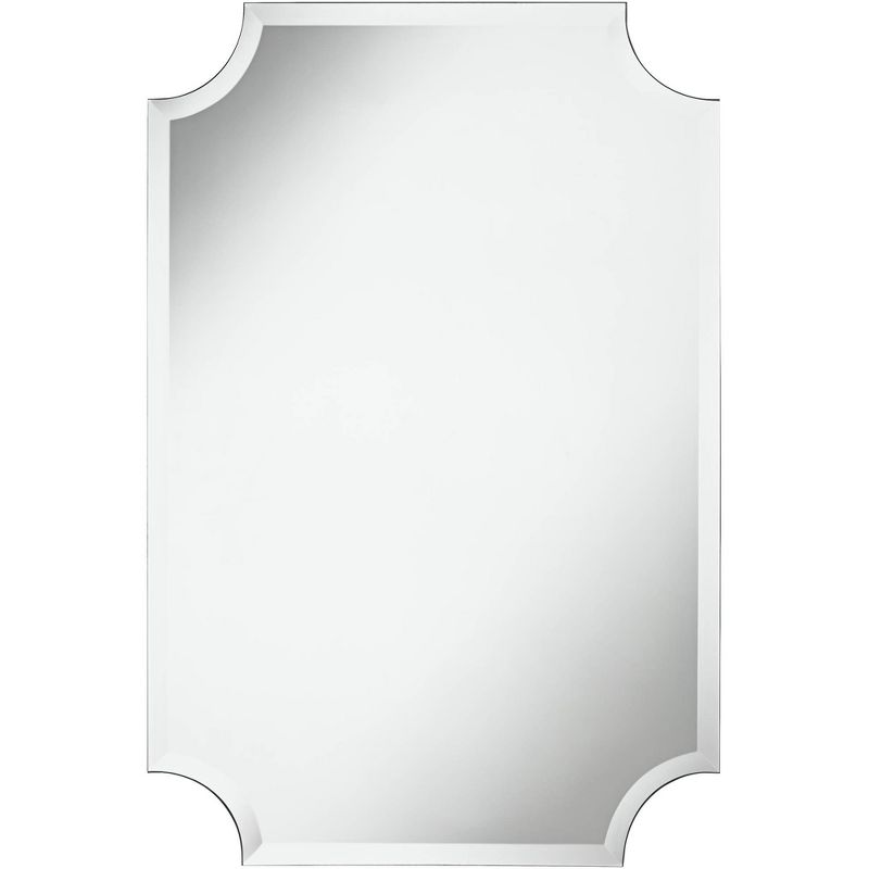 Noble Park Brix Rectangular Cut Corners Vanity Wall Mirror Beveled Edge Frameless 24" Wide for Bathroom Bedroom Living Room Home Office Entryway House, 1 of 10