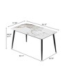 NicBex 55.12"/62.99"  Modern Artificial Stone Dining Table with Black Metal Leg for 6 People for Kitchen, Dining Room, Office - 4 of 4