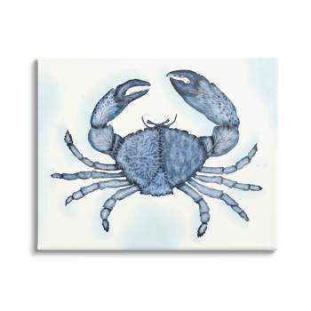 Stupell Industries Blue Crab Claws Sea Life Botanical Pattern Canvas Wall Art