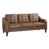 Okak Modern Casual Sofa Set 2pc with Thick Button Tufted Cushion , Solid Wood Legs Polished Microfiber Couch 5 Seat for Apartments, living Room, Brown - 4 of 4
