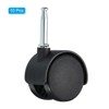 Unique Bargains Nylon Furniture Replacement 360 Degree Swivel Stem Casters with Brake - 3 of 4
