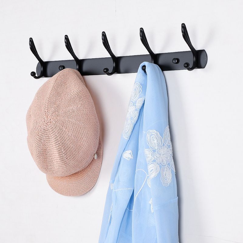Unique Bargains Home Stainless Steel Wall Mounted Coat Rack Hook Rail for Coat Hat Towel, 2 of 7