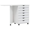 vidaXL Rolling Cabinet White Solid pine wood, engineered wood, plastic - 2 of 4