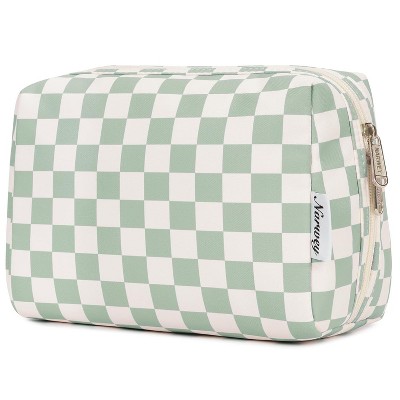 Narwey Checkered Makeup Bag Travel Cosmetic Bag Organizer Toiletry Bag