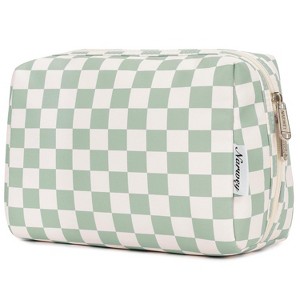 Narwey Checkered Makeup Bag Travel Cosmetic Bag Organizer Toiletry Bag - 1 of 3