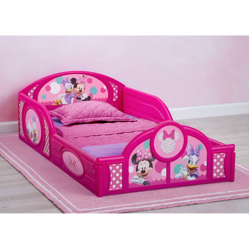 Disney Minnie Mouse Plastic Sleep and Play Toddler Kids&#39; Bed with Attached Guardrails - Delta Children, 3 of 13