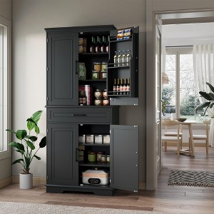 71.7" Tall Kitchen Pantry Cabinet, Freestanding Cupboard Storage Cabinet with Drawers & Adjustable Shelves, Coffee Bar Cabinet for Living Room - 1 of 4