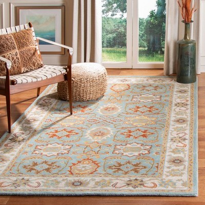 Heritage Light Blue and Ivory Hand-Tufted Wool Area Rug
