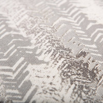 Ivory and Gray Chevron Cotton Throw Pillow