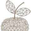 HomeRoots 8" Silver and Faux Crystal Decorative Apple Tabletop Sculpture - 4 of 4