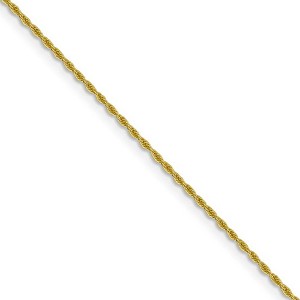 Black Bow Jewelry 1.2mm 10k Yellow Gold Diamond Cut Loose Rope Chain Necklace - 1 of 4