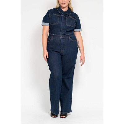 Women's High Waist Tummy Control Straight Jeans Jumpsuit - Judy Blue