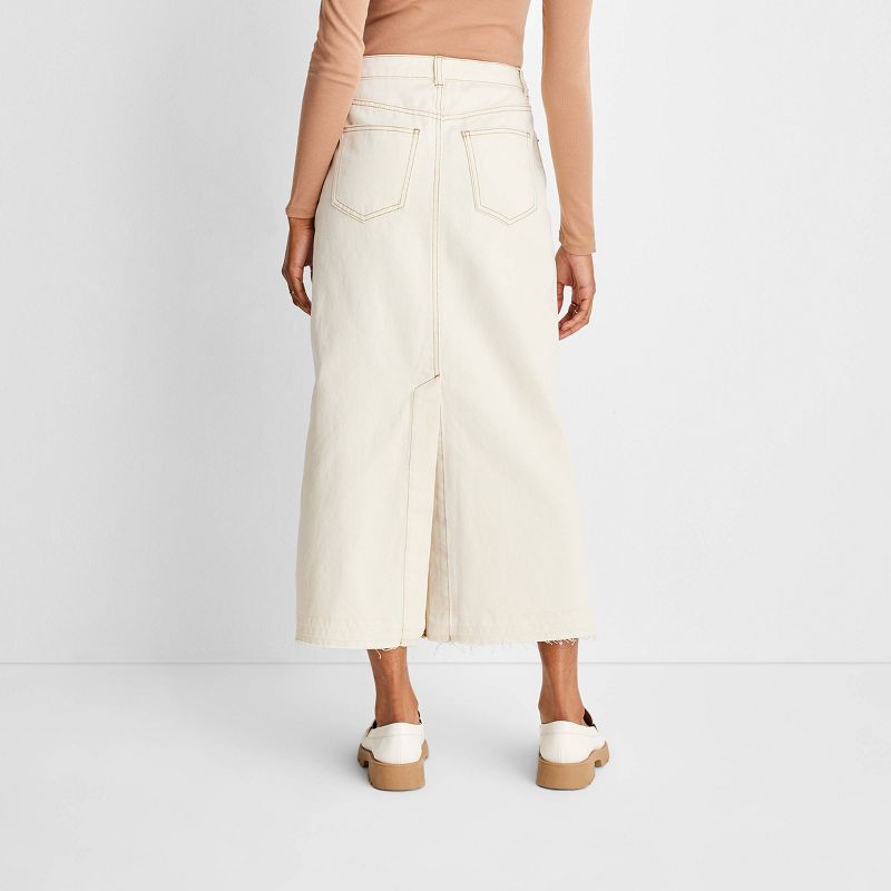Women's Denim Midi Skirt - Future Collective™ with Reese Blutstein Ivory, 2 of 9
