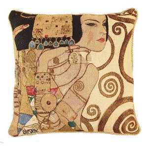 Signare USA Gustav Klimt Tree of Life Lady Pillowcase/ Cushion Cover 18X18 INCH - 1 of 2