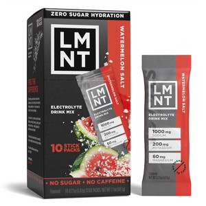 LMNT Zero-Sugar Electrolytes Sports Drink - Watermelon Salt - 2.1oz/10ct - 1 of 4