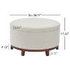 Christopher Knight Home Aikenhead Modern Round Storage Ottoman with Wooden Legs - 3 of 4