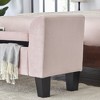 Simple Relax Bedroom Velvet Bench with Storage in Pink - 4 of 4