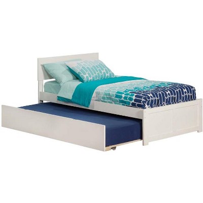 Atlantic Furniture Orlando Twin Flat Panel Foot Board w/ Urban Trundle White