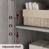 50.4" Tall Storage Cabinet with Glass Doors and Adjustable Shelf, Freestanding Modern Cupboard for Kitchen, Dining Room, Living Room, Bathroom, Gray - 4 of 4