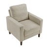 Corduroy Upholstered Accent Chair with Cushioned Seat and Exposed Wooden Legs for Living Room - 4 of 4