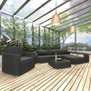 vidaXL Patio Furniture Set 8 Piece Sectional Sofa with Table Poly Rattan Black - 2 of 4