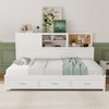 Tangkula Twin Size Daybed w/ 3 Drawers Wooden Sofa Bed Frame w/ Storage Shelves - 3 of 4