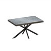 Gulches Expandable Retro Dining Table, 55.11"-70.86" Rectangular MDF/Metal Table, Dark Grey Stone Top, Storage Box, Black Iron Base - 2 of 4