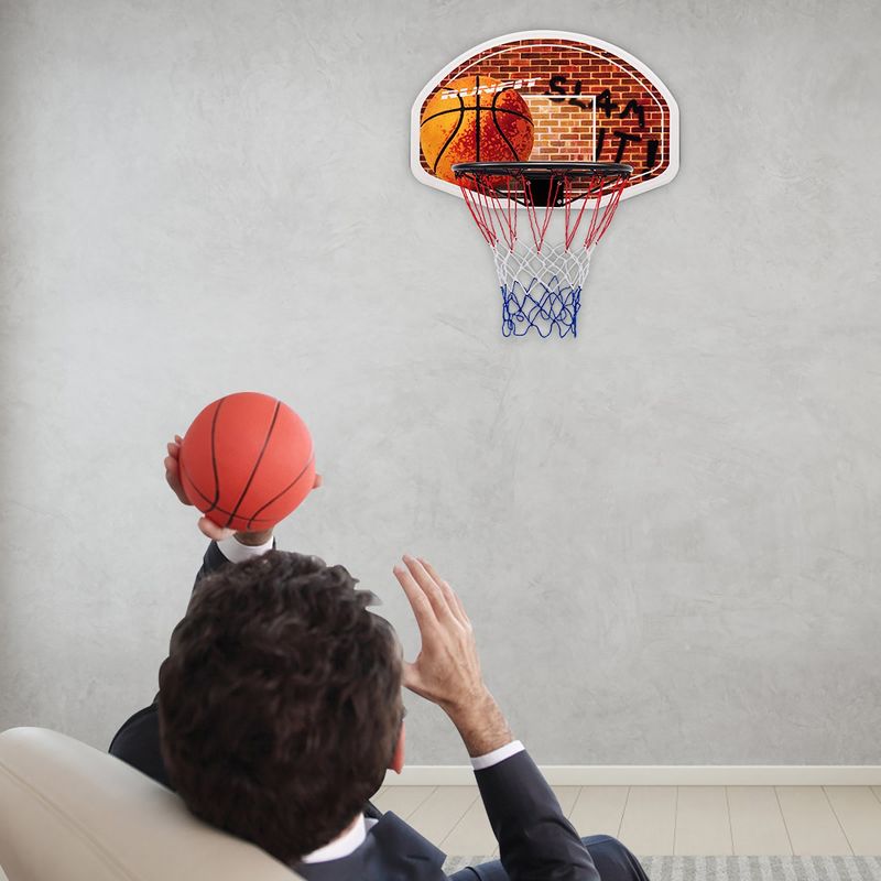 Wall Mounted Fan Backboard With  2 nets  Basketball Hoop and Rim Outdoor Indoor Sports, 4 of 11